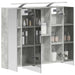 Dulap cu oglindă pentru baie Gri din beton 80 x 14.5 x 70 cm - WALTI WALTI