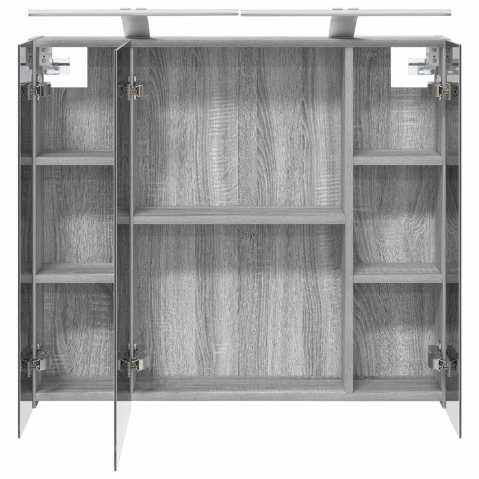 Dulap cu oglindă pentru baie Gri Sonoma 80 x 14.5 x 70 cm - WALTI WALTI
