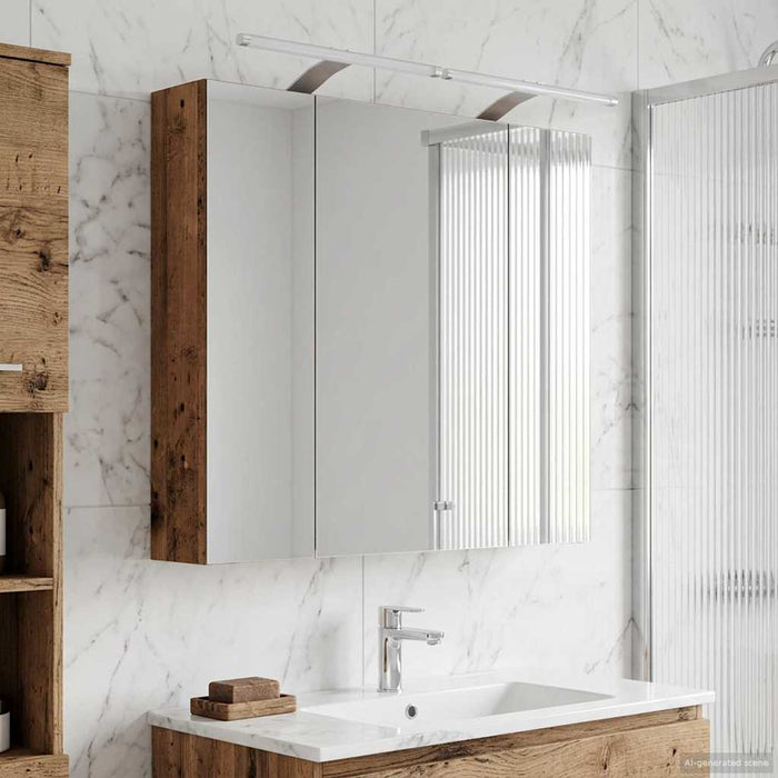 Dulap cu oglindă pentru baie Lemn vechi 80 x 14.5 x 70 cm - WALTI WALTI