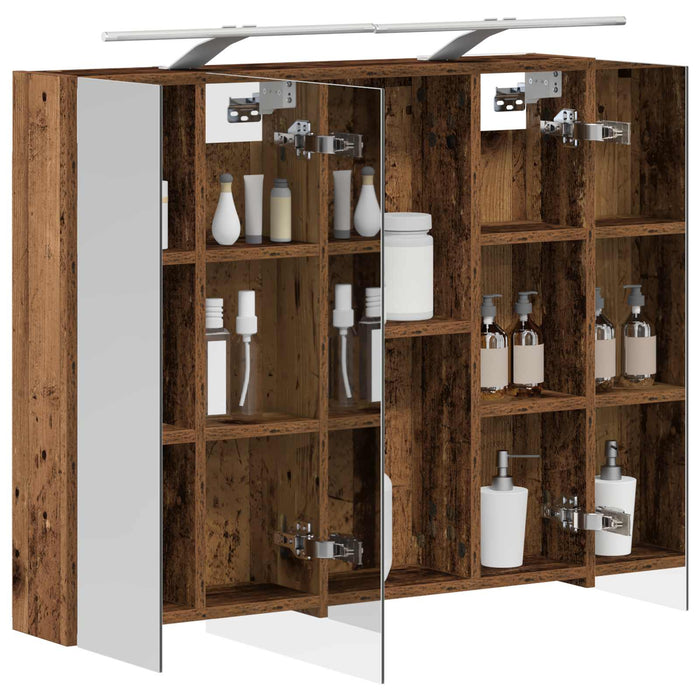 Dulap cu oglindă pentru baie Lemn vechi 80 x 14.5 x 70 cm - WALTI WALTI