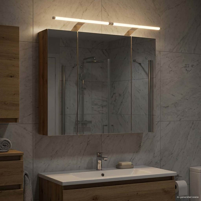 Dulap cu oglindă pentru baie Stejar artizanal 80 x 14.5 x 70 cm - WALTI WALTI