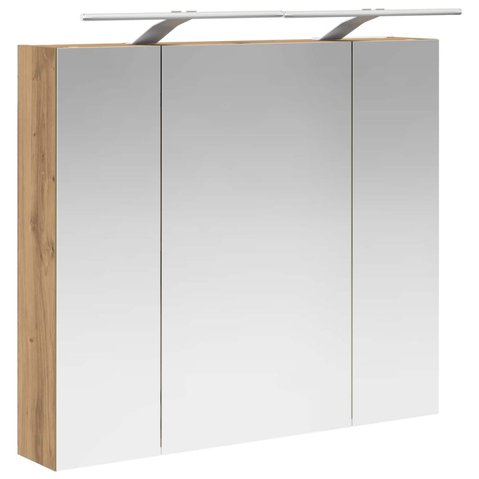 Dulap cu oglindă pentru baie Stejar artizanal 80 x 14.5 x 70 cm - WALTI WALTI