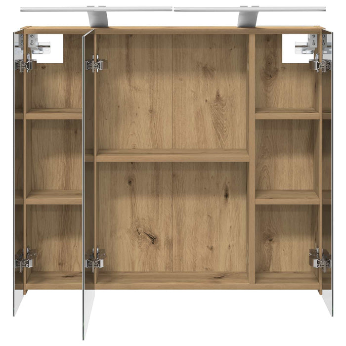 Dulap cu oglindă pentru baie Stejar artizanal 80 x 14.5 x 70 cm - WALTI WALTI