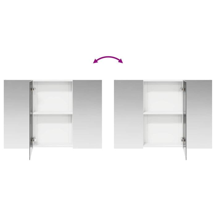 Dulap cu oglindă pentru baie cu raft Alb 100 x 14,5 x 70 cm - WALTI WALTI