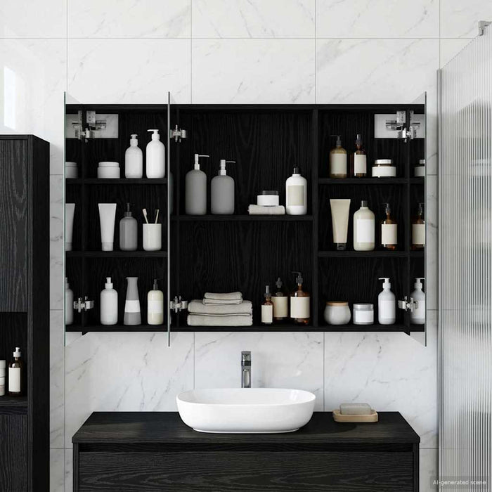 Dulap cu oglindă pentru baie Stejar Negru 100 x 14,5 x 70 cm - WALTI WALTI
