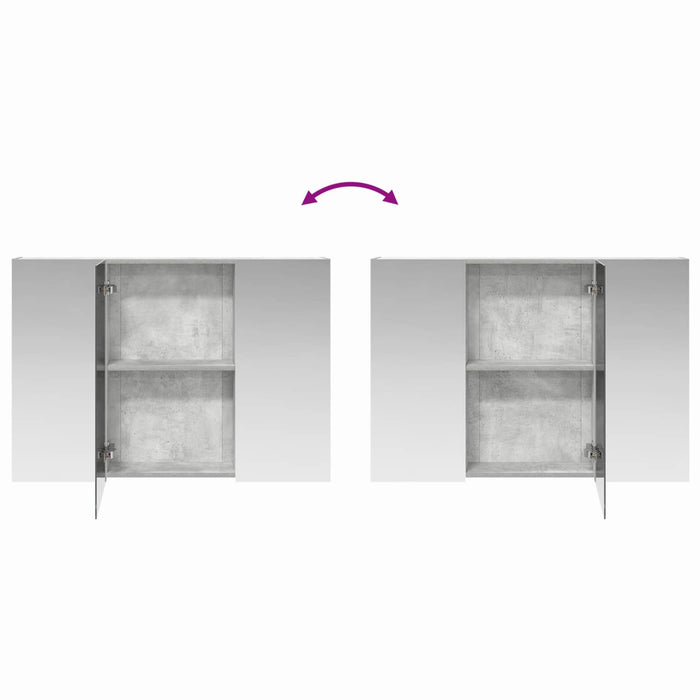 Dulap cu oglindă pentru baie Gri din beton 100 x 14,5 x 70 cm - WALTI WALTI