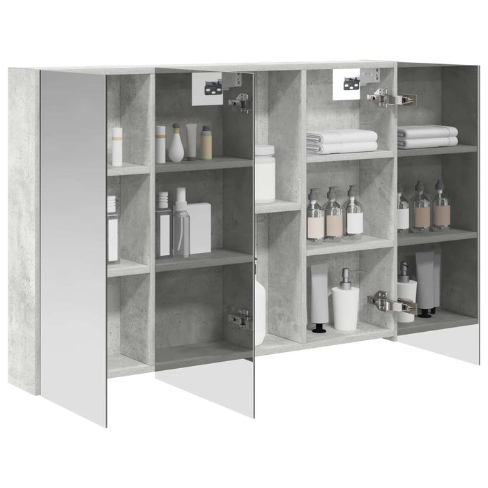 Dulap cu oglindă pentru baie Gri din beton 100 x 14,5 x 70 cm - WALTI WALTI