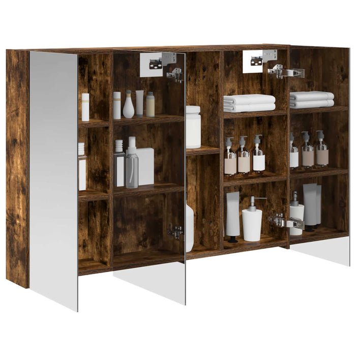 Dulap cu oglindă pentru baie Stejar fumuriu 100 x 14,5 x 70 cm - WALTI WALTI