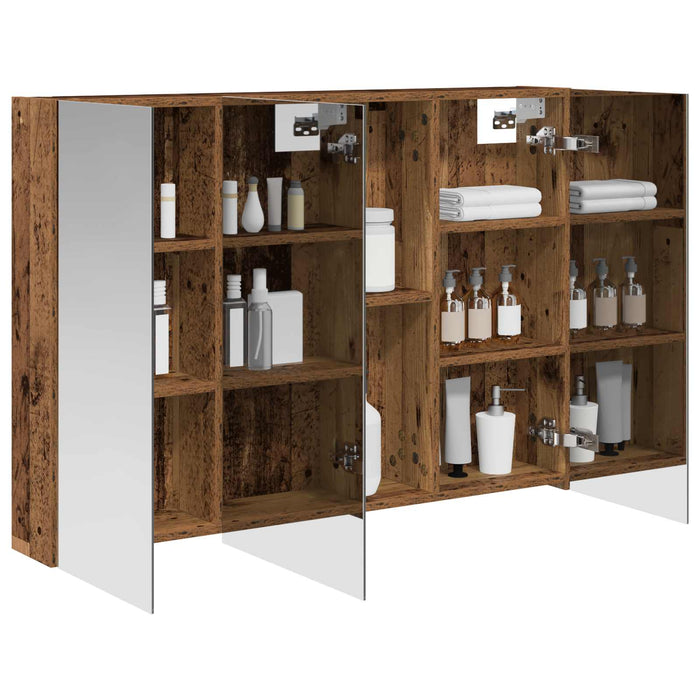 Dulap cu oglindă pentru baie Lemn vechi 100 x 14,5 x 70 cm WALTI