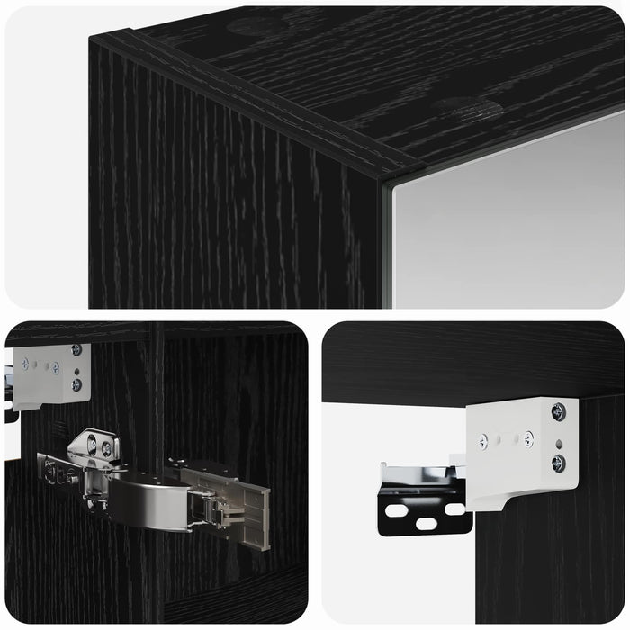 Dulap cu oglindă pentru baie Stejar Negru 100 x 14,5 x 70 cm - WALTI WALTI