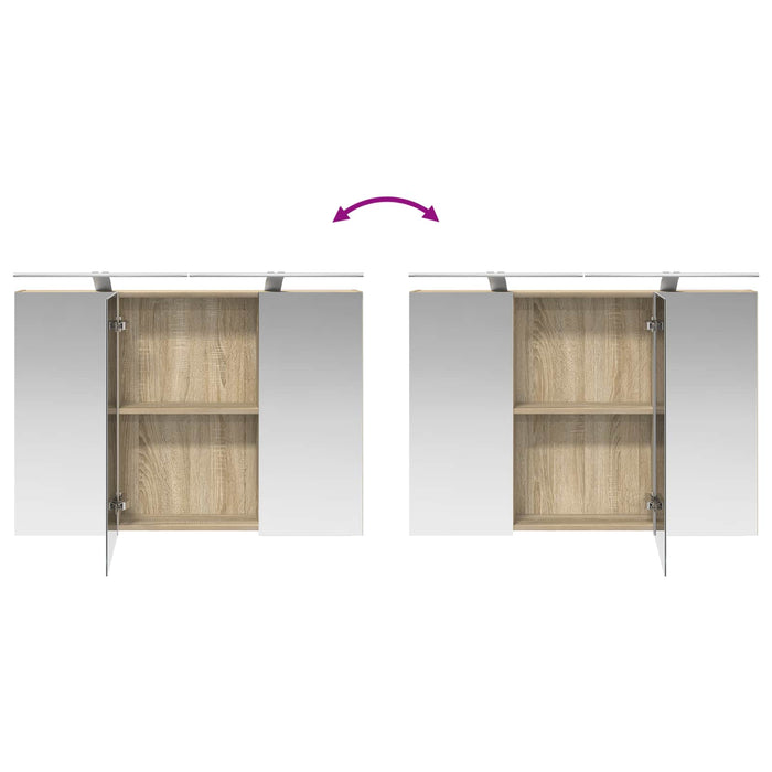 Dulap cu oglindă pentru baie Stejar Sonoma 100 x 14,5 x 70 cm - WALTI WALTI