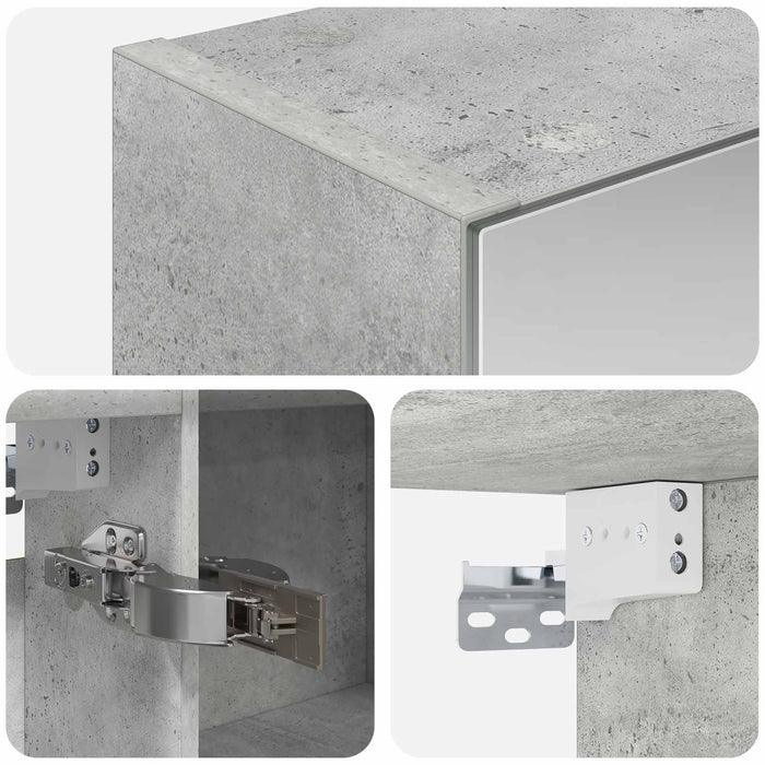 Dulap cu oglindă pentru baie Gri din beton 100 x 14,5 x 70 cm - WALTI WALTI
