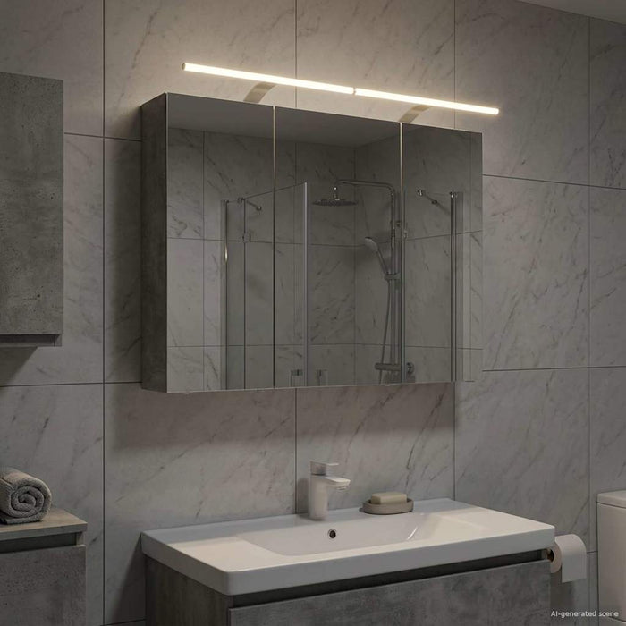 Dulap cu oglindă pentru baie Gri din beton 100 x 14,5 x 70 cm - WALTI WALTI