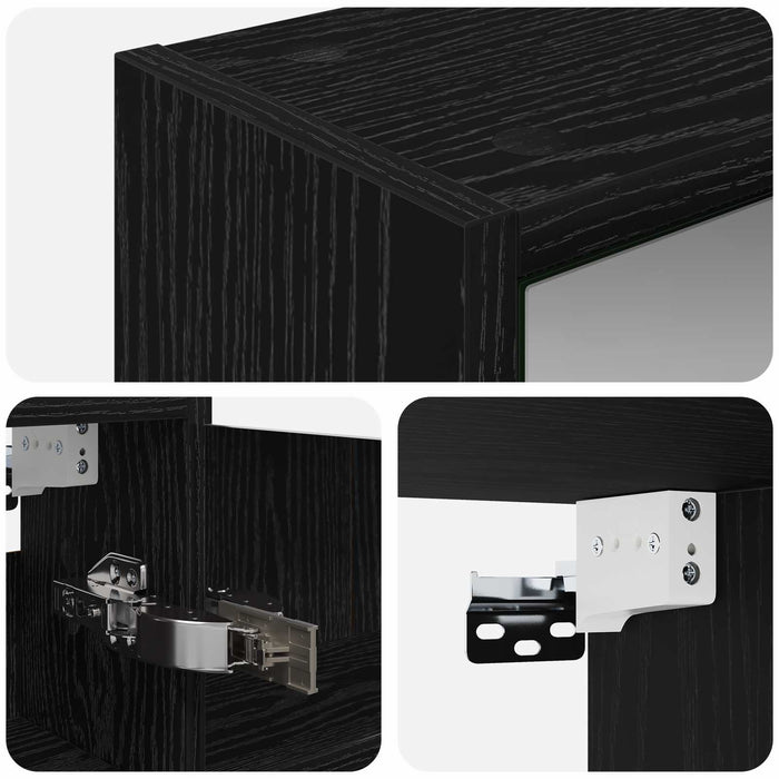 Dulap cu oglindă pentru baie Stejar Negru 43 x 16 x 62.5 cm - WALTI WALTI