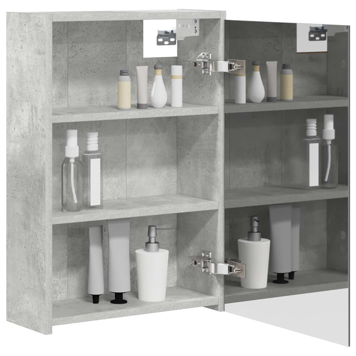 Dulap cu oglindă pentru baie Gri din beton 43 x 16 x 62.5 cm - WALTI WALTI