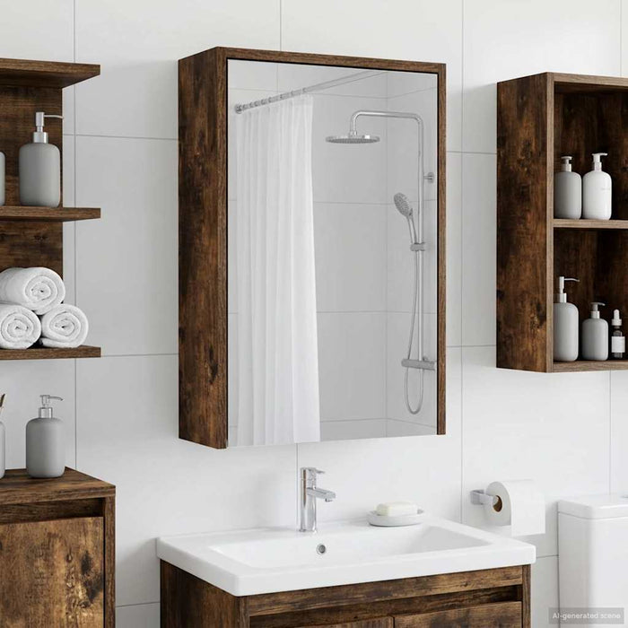 Dulap cu oglindă pentru baie Stejar fumuriu 43 x 16 x 62.5 cm - WALTI WALTI