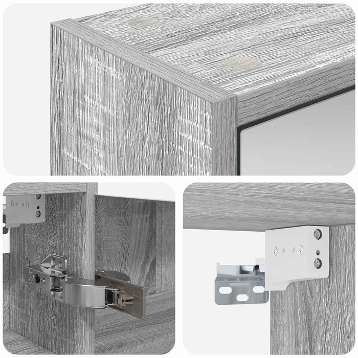 Dulap cu oglindă pentru baie Gri Sonoma 43 x 16 x 62.5 cm - WALTI WALTI
