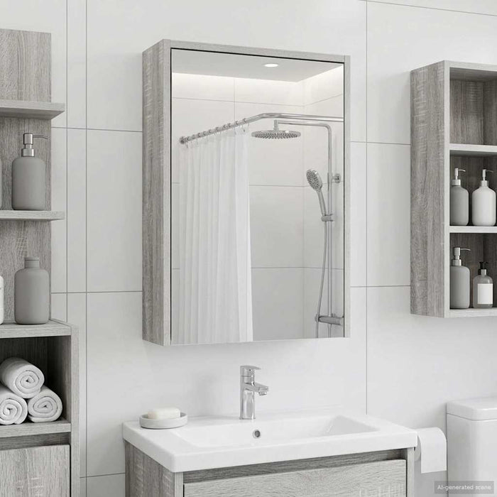 Dulap cu oglindă pentru baie Gri Sonoma 43 x 16 x 62.5 cm - WALTI WALTI