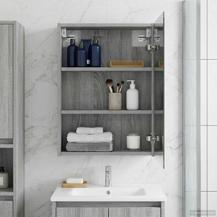 Dulap cu oglindă pentru baie Gri Sonoma 43 x 16 x 62.5 cm - WALTI WALTI