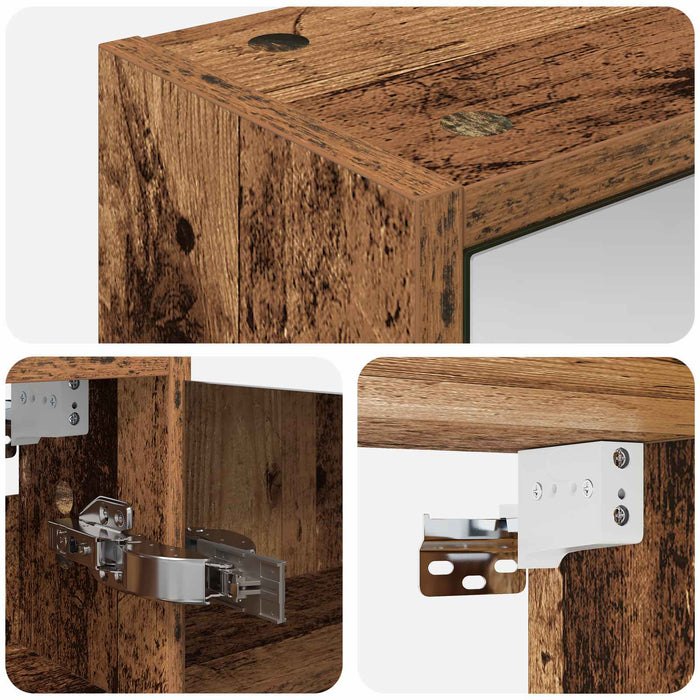Dulap cu oglindă pentru baie Lemn vechi 43 x 16 x 62.5 cm - WALTI WALTI