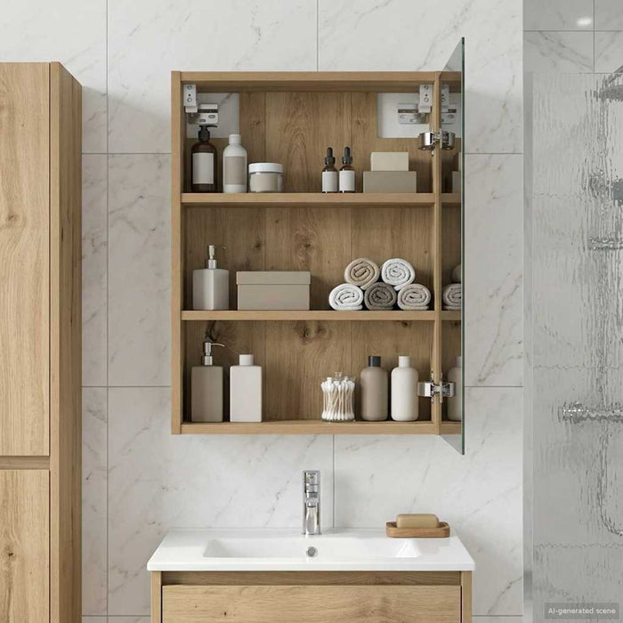 Dulap cu oglindă pentru baie Stejar artizanal 43 x 16 x 62.5 cm - WALTI WALTI