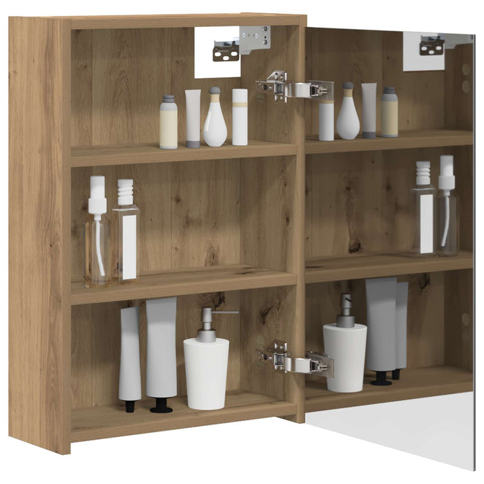 Dulap cu oglindă pentru baie Stejar artizanal 43 x 16 x 62.5 cm - WALTI WALTI