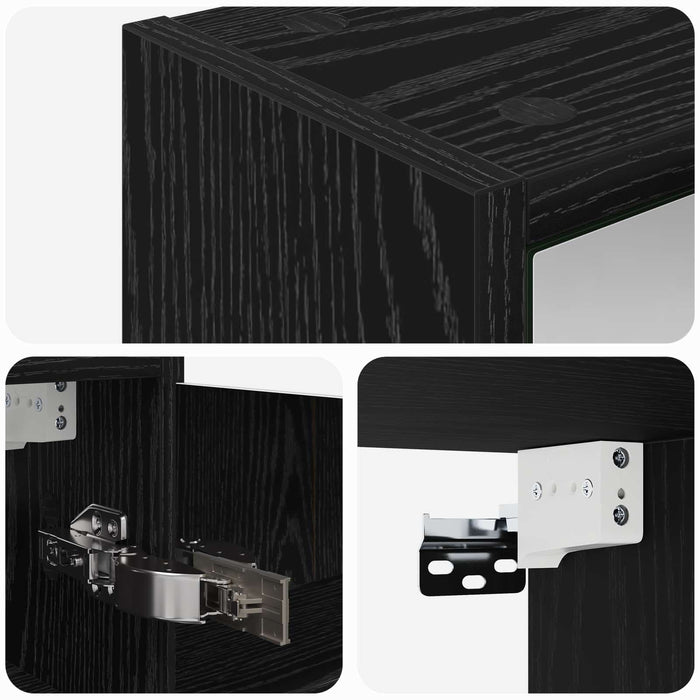 Dulap cu oglindă pentru baie Stejar Negru 43 x 16 x 62.5 cm WALTI