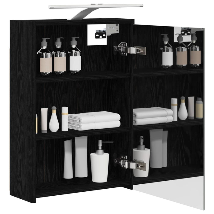 Dulap cu oglindă pentru baie Stejar Negru 43 x 16 x 62.5 cm WALTI