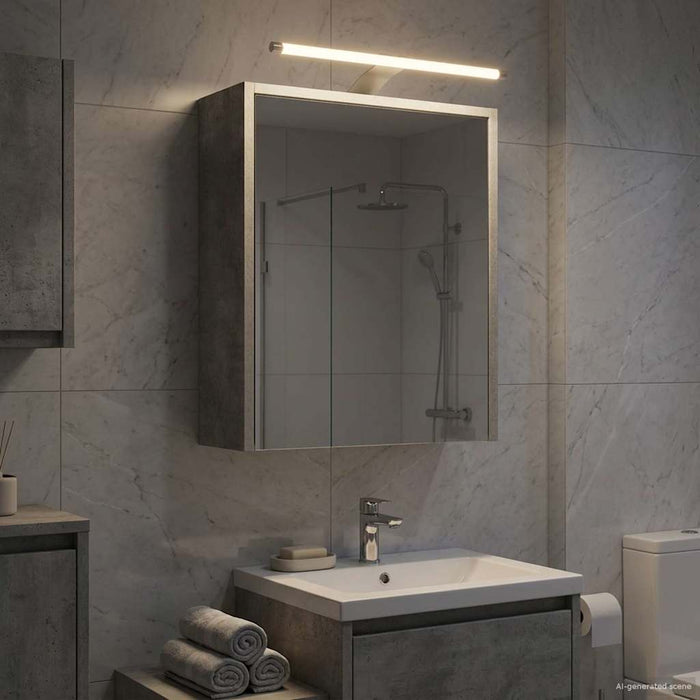 Dulap cu oglindă pentru baie Gri din beton 43 x 16 x 62.5 cm - WALTI WALTI