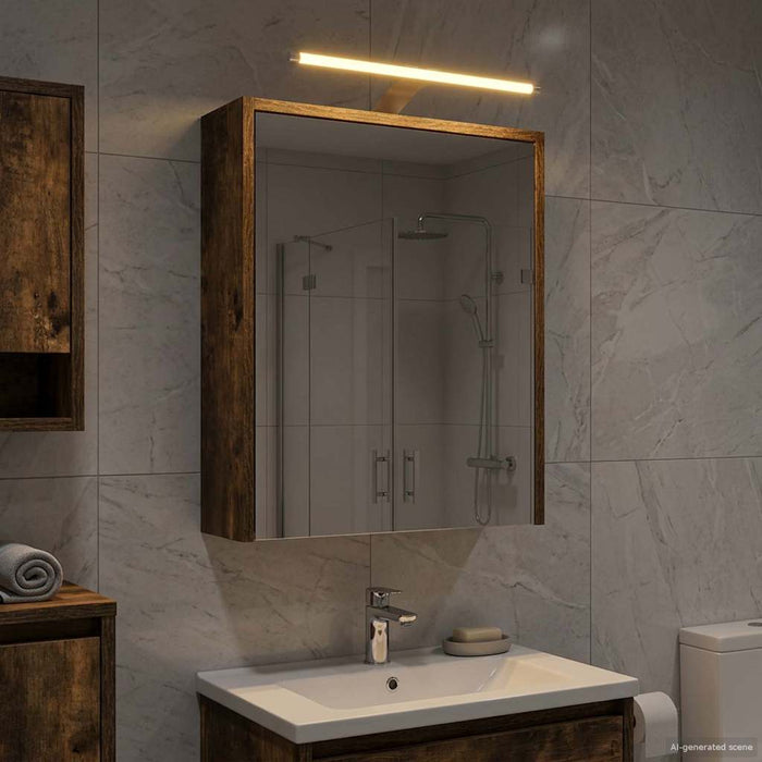 Dulap cu oglindă pentru baie Stejar fumuriu 43 x 16 x 62.5 cm - WALTI WALTI