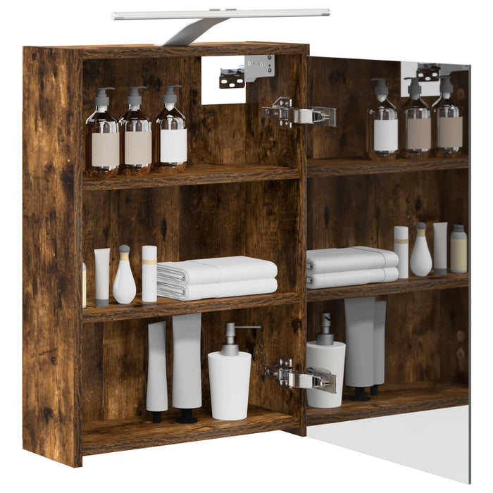 Dulap cu oglindă pentru baie Stejar fumuriu 43 x 16 x 62.5 cm - WALTI WALTI