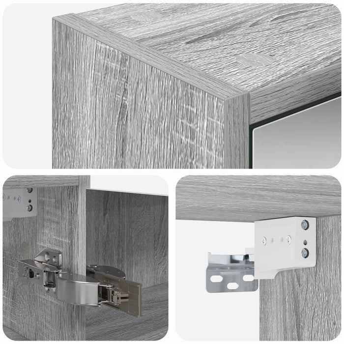 Dulap cu oglindă pentru baie Gri Sonoma 43 x 16 x 62.5 cm - WALTI WALTI