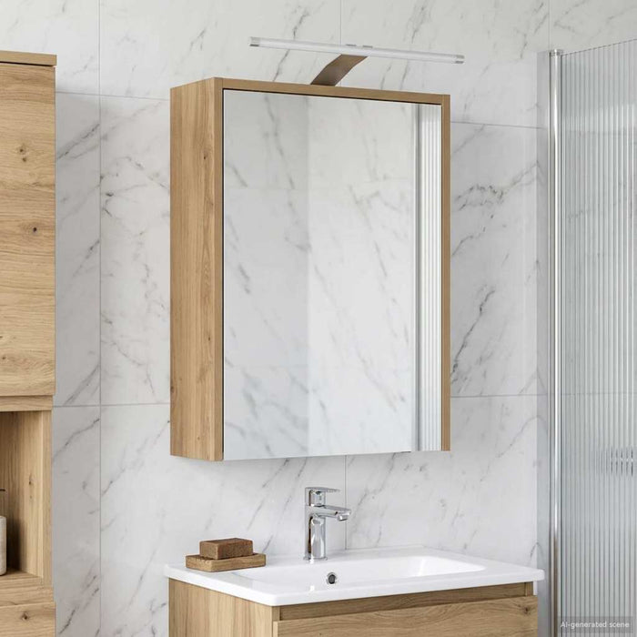 Dulap cu oglindă pentru baie Stejar artizanal 43 x 16 x 62.5 cm - WALTI WALTI