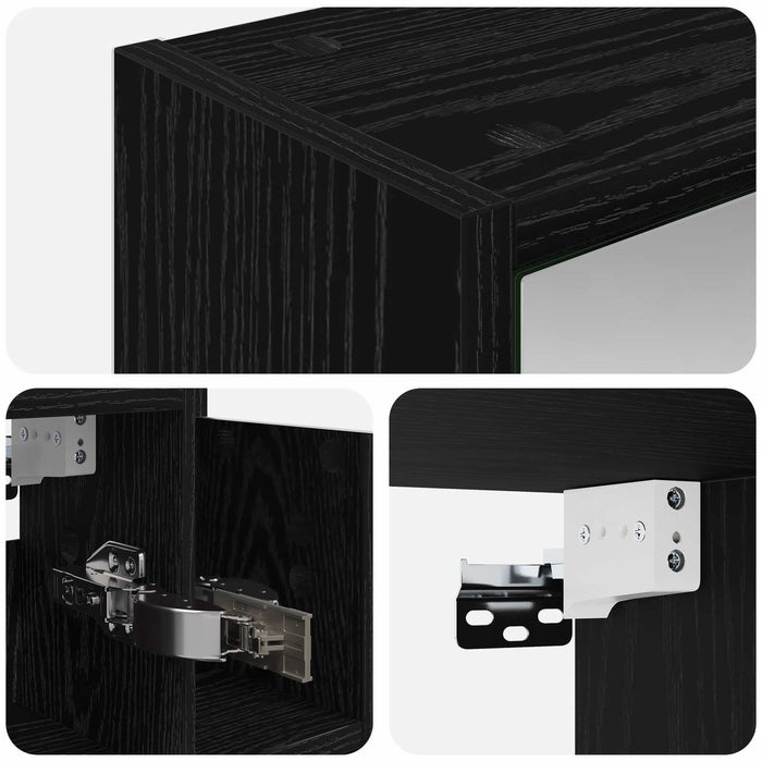Dulap cu oglindă pentru baie Stejar Negru 63,5 x 16 x 62,5 cm - WALTI WALTI