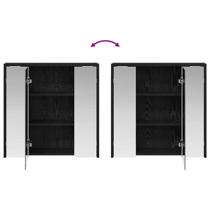 Dulap cu oglindă pentru baie Stejar Negru 63,5 x 16 x 62,5 cm - WALTI WALTI