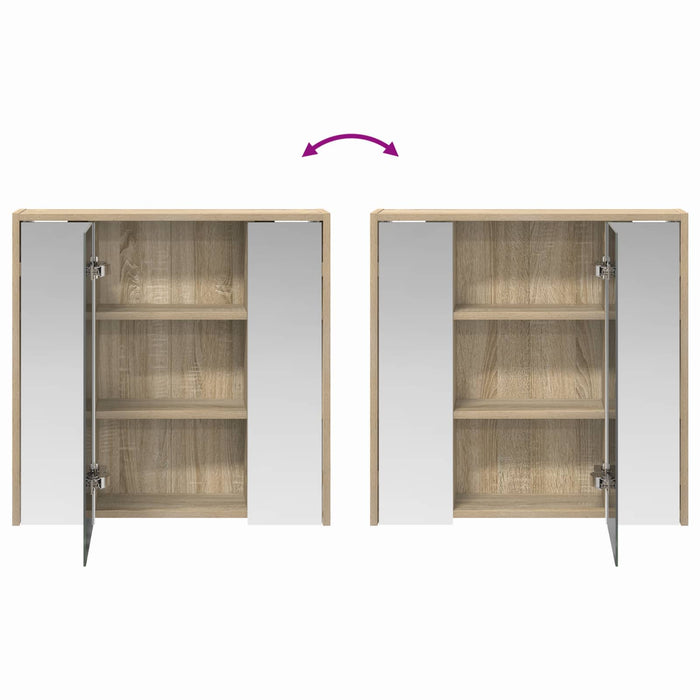 Dulap cu oglindă pentru baie Stejar Sonoma 63,5 x 16 x 62,5 cm - WALTI WALTI