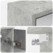 Dulap cu oglindă pentru baie Gri din beton 63,5 x 16 x 62,5 cm - WALTI WALTI