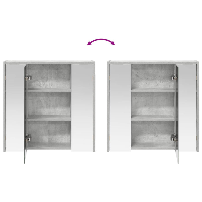 Dulap cu oglindă pentru baie Gri din beton 63,5 x 16 x 62,5 cm - WALTI WALTI