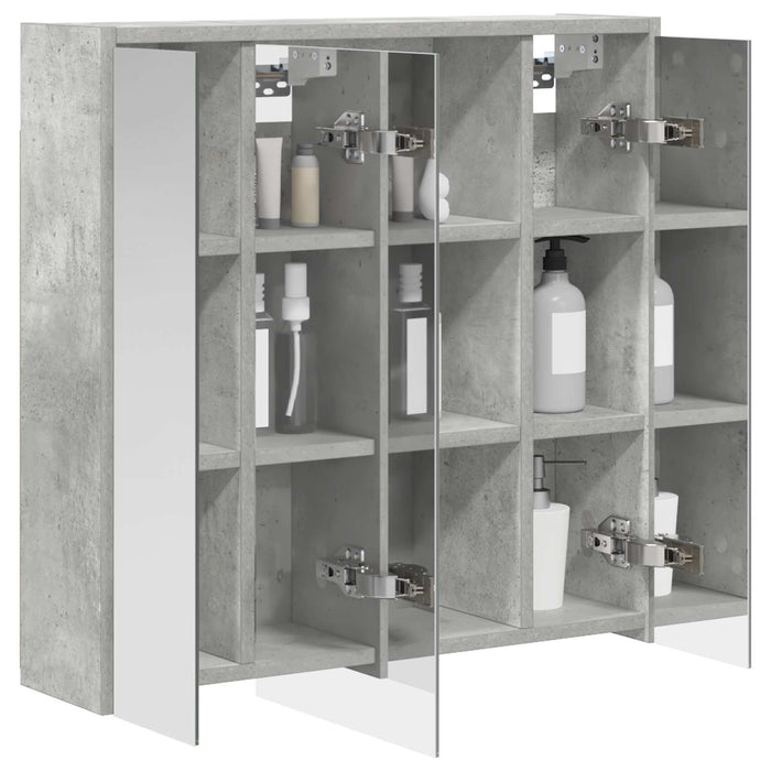 Dulap cu oglindă pentru baie Gri din beton 63,5 x 16 x 62,5 cm - WALTI WALTI