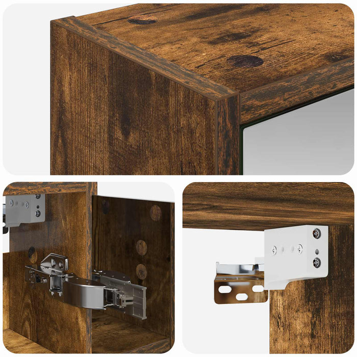 Dulap cu oglindă pentru baie Stejar fumuriu 63,5 x 16 x 62,5 cm - WALTI WALTI