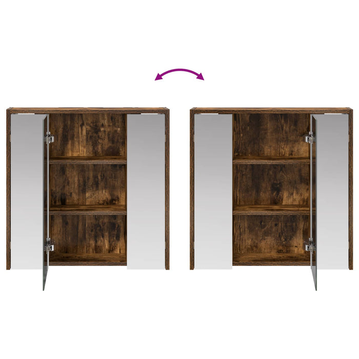 Dulap cu oglindă pentru baie Stejar fumuriu 63,5 x 16 x 62,5 cm - WALTI WALTI
