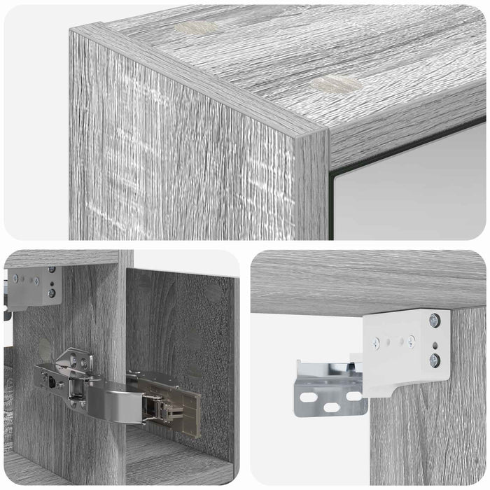 Dulap cu oglindă pentru baie Gri Sonoma 63,5 x 16 x 62,5 cm - WALTI WALTI