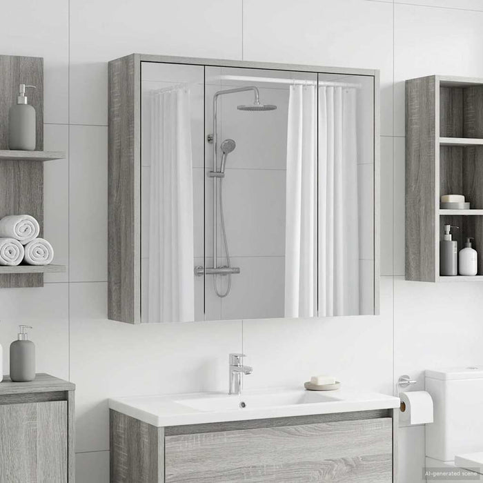 Dulap cu oglindă pentru baie Gri Sonoma 63,5 x 16 x 62,5 cm - WALTI WALTI