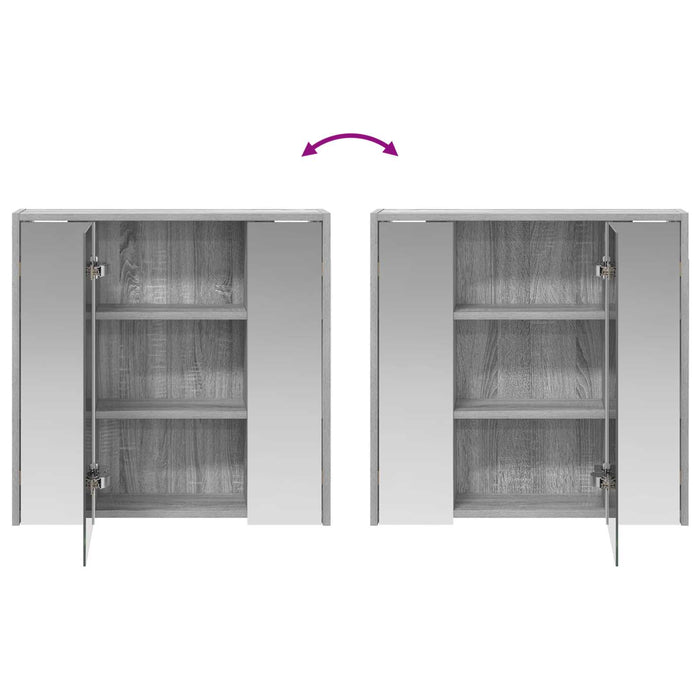Dulap cu oglindă pentru baie Gri Sonoma 63,5 x 16 x 62,5 cm - WALTI WALTI