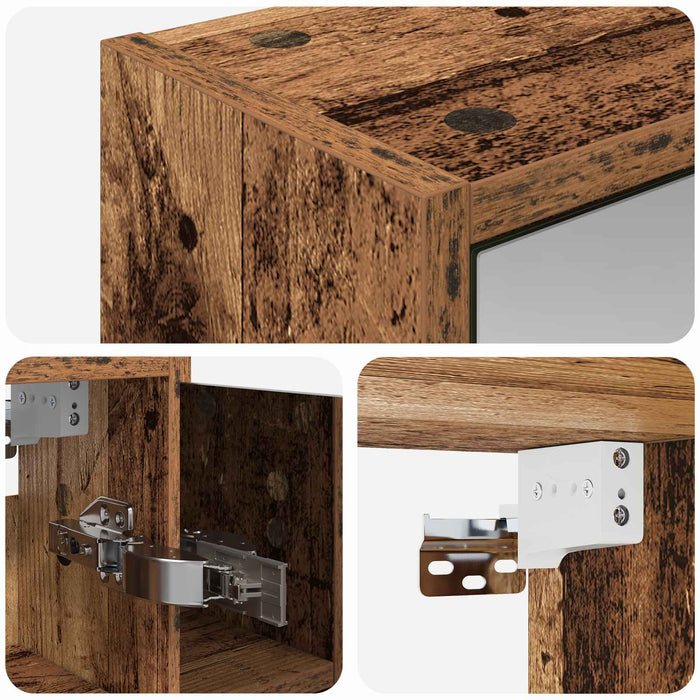 Dulap cu oglindă pentru baie Lemn vechi 63,5 x 16 x 62,5 cm - WALTI WALTI