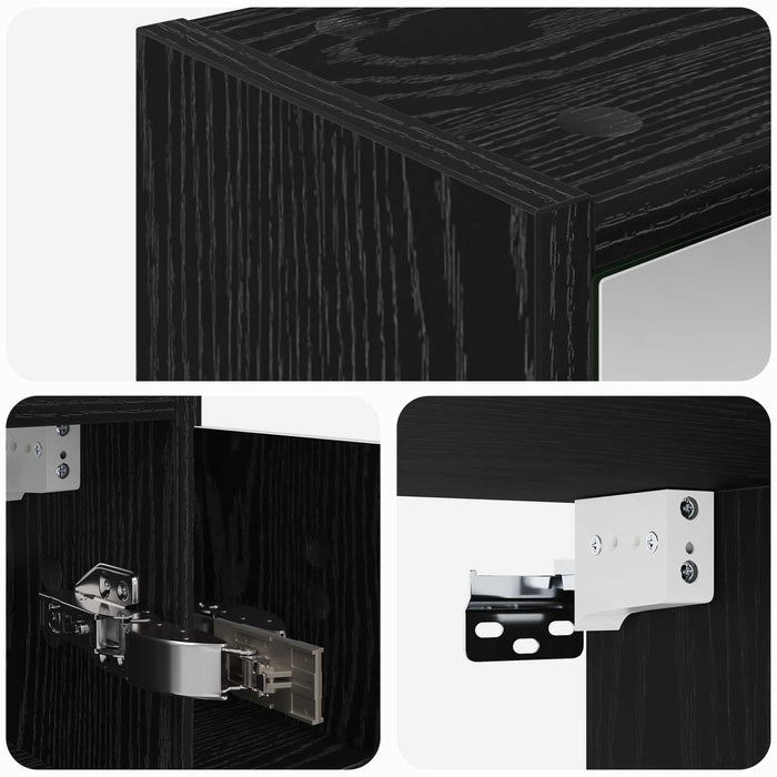 Dulap cu oglindă pentru baie Stejar Negru 63,5 x 16 x 62,5 cm - WALTI WALTI