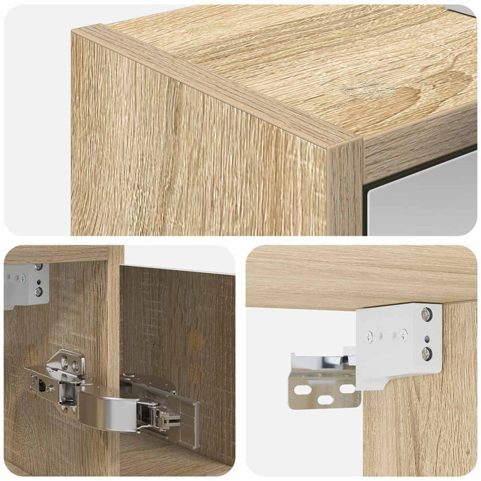 Dulap cu oglindă pentru baie Stejar Sonoma 63,5 x 16 x 62,5 cm - WALTI WALTI