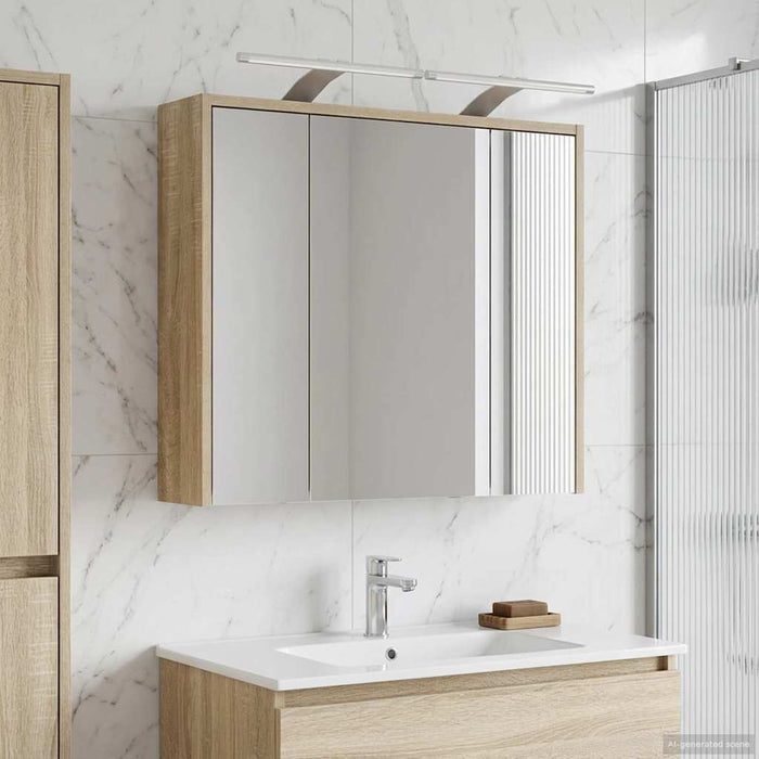 Dulap cu oglindă pentru baie Stejar Sonoma 63,5 x 16 x 62,5 cm - WALTI WALTI