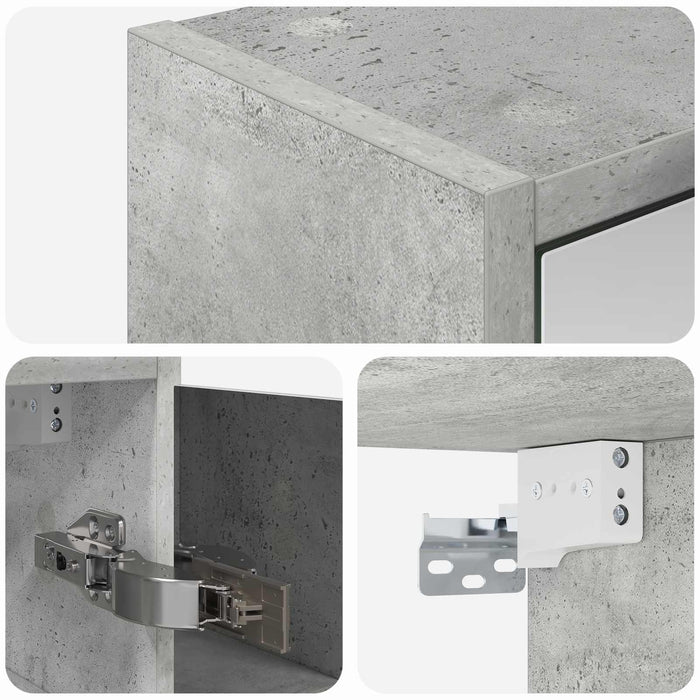 Dulap cu oglindă pentru baie Gri din beton 63,5 x 16 x 62,5 cm - WALTI WALTI