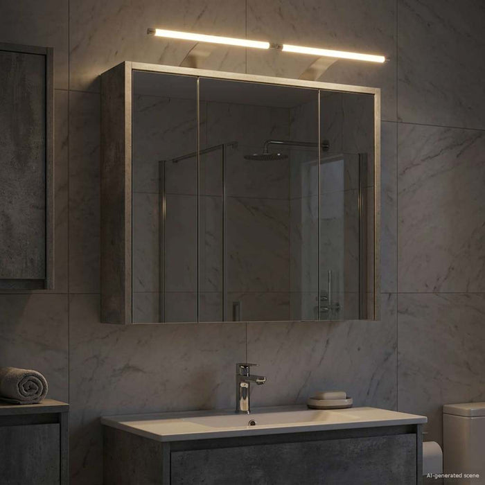 Dulap cu oglindă pentru baie Gri din beton 63,5 x 16 x 62,5 cm - WALTI WALTI